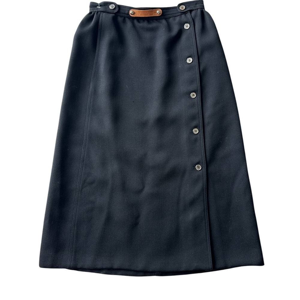 Courrēges Vintage Wool Blend Black Button-Down Skirt size 00